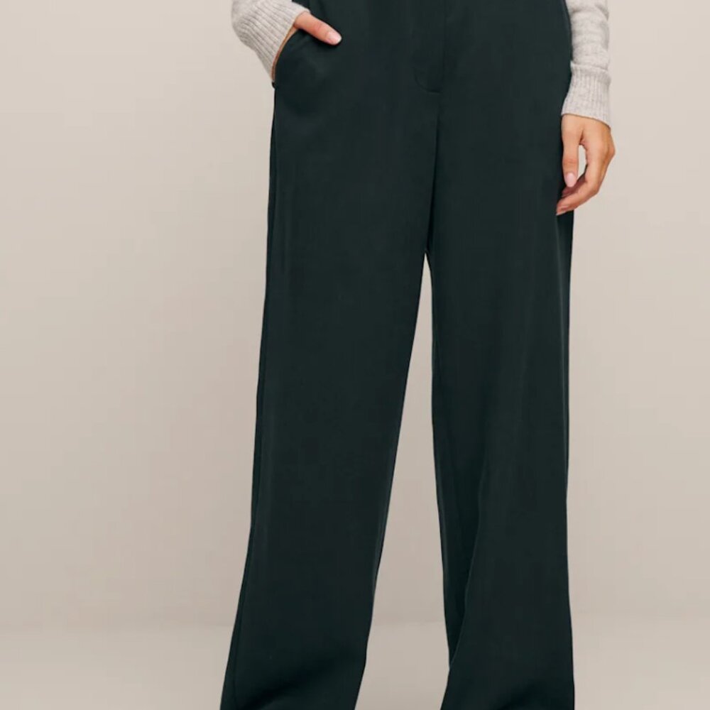 Reformation Black Wide-Leg Trousers - Picture 3 of 6